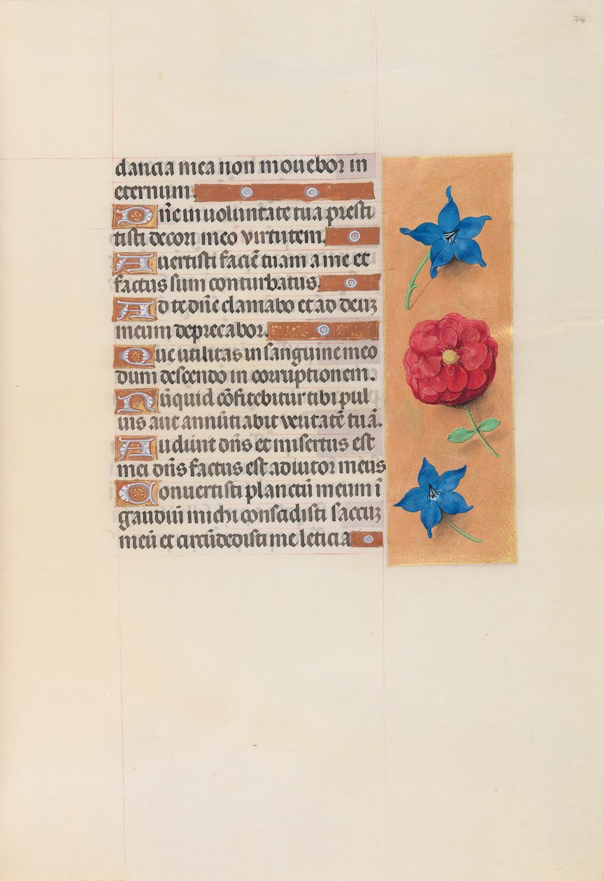 Izabella katolikus királyné, spanyol királynő órái: Fol. 74r, c. 1500. alkotó: Master of the First Prayerbook of Maximillian