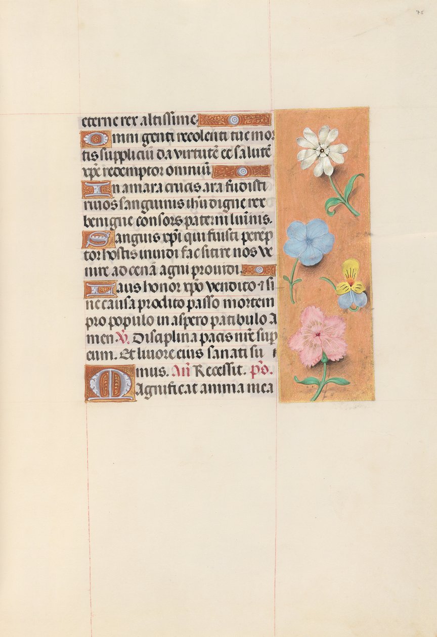Izabella katolikus királyné, spanyol királynő órái: Fol. 75r, c. 1500. alkotó: Master of the First Prayerbook of Maximillian