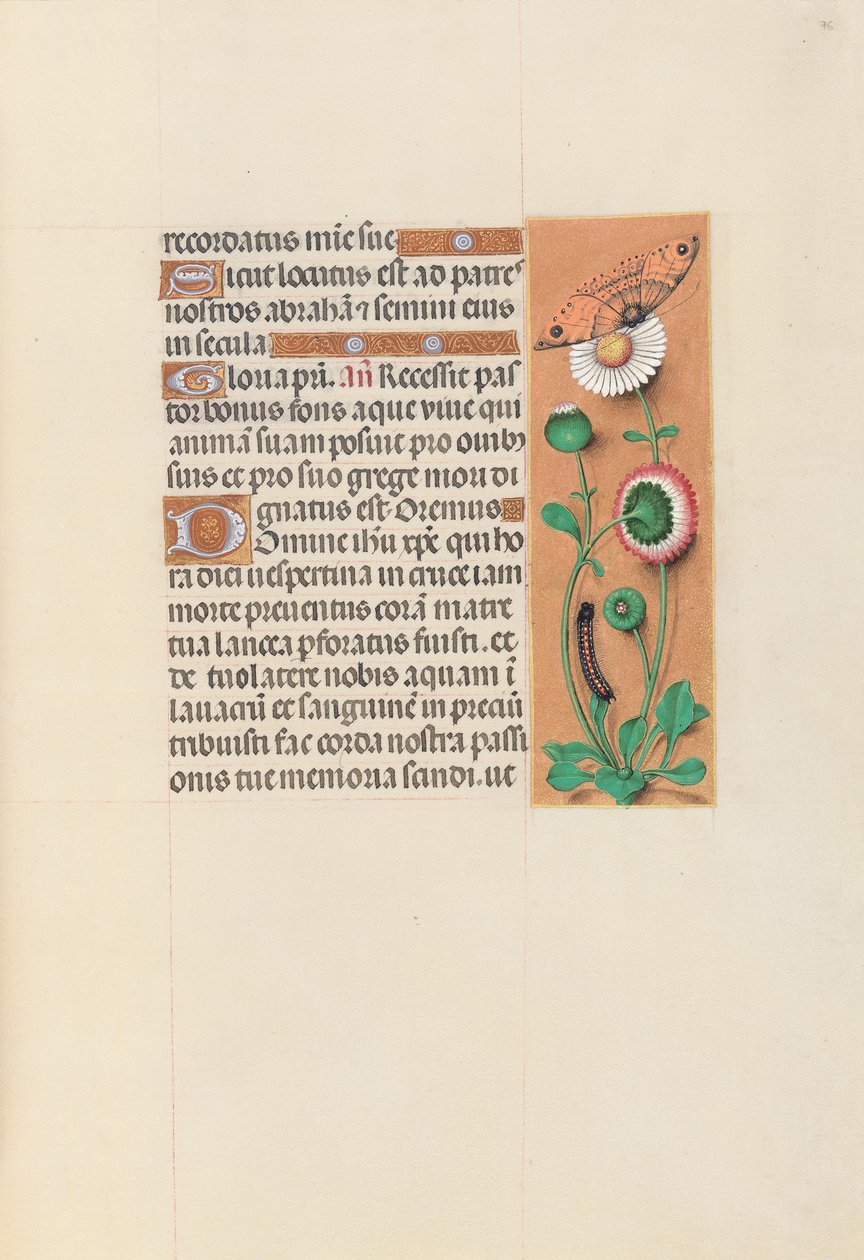 Izabella katolikus királyné, spanyol királynő órái: Fol. 76r, c. 1500. alkotó: Master of the First Prayerbook of Maximillian