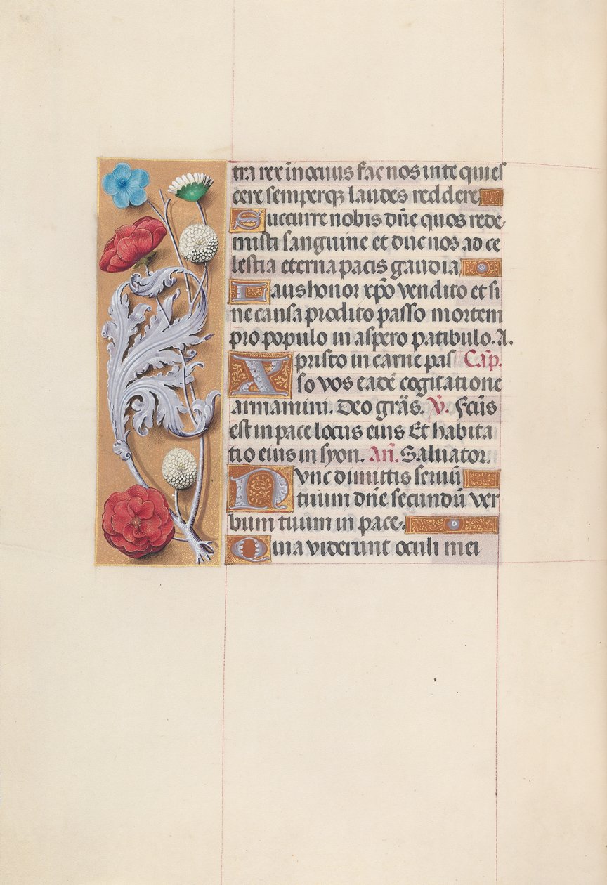 Izabella katolikus királyné, spanyol királynő órái: Fol. 78V, c. 1500. alkotó: Master of the First Prayerbook of Maximillian
