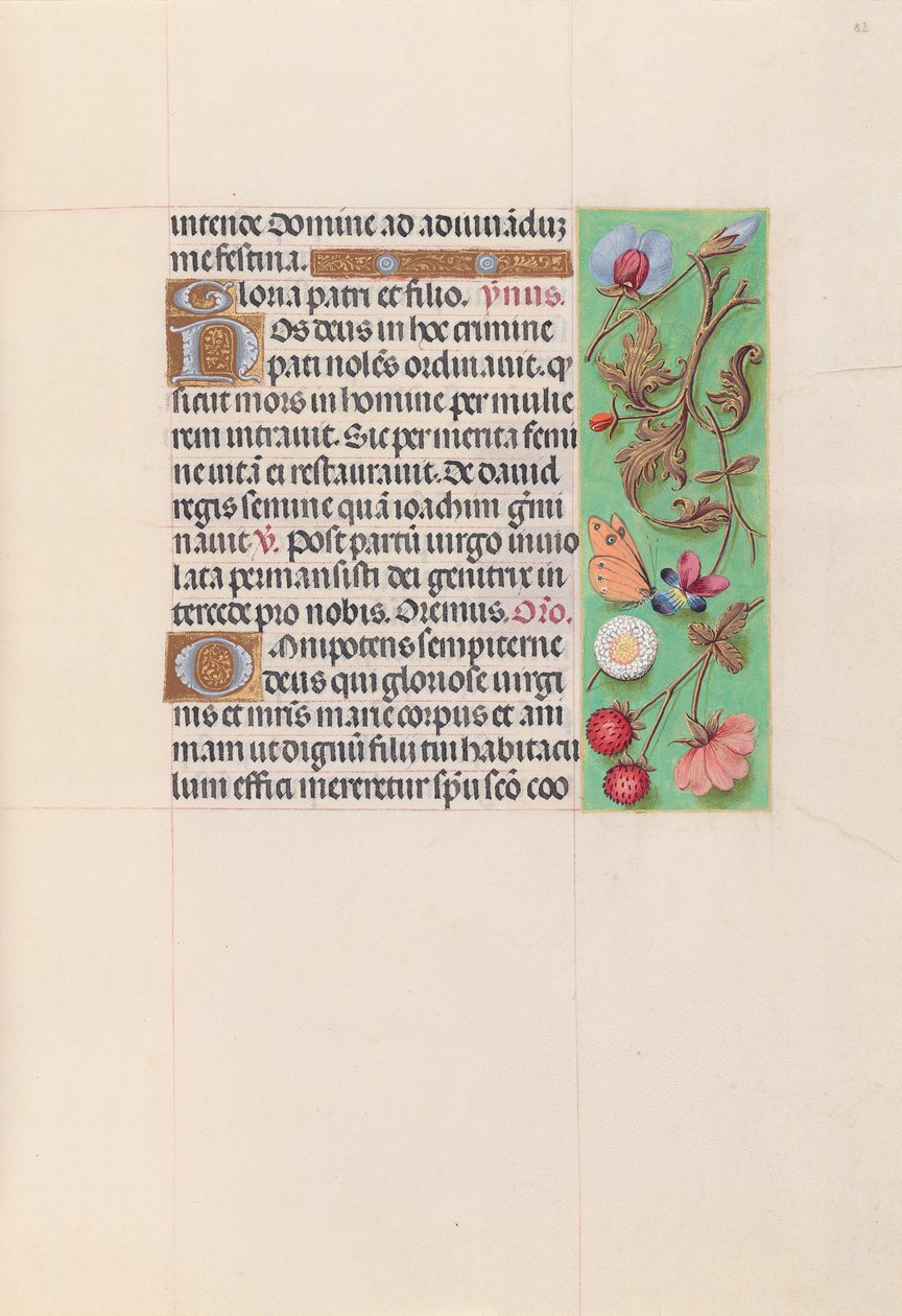 Izabella katolikus királyné, spanyol királynő órái: Fol. 82r, c. 1500. alkotó: Master of the First Prayerbook of Maximillian