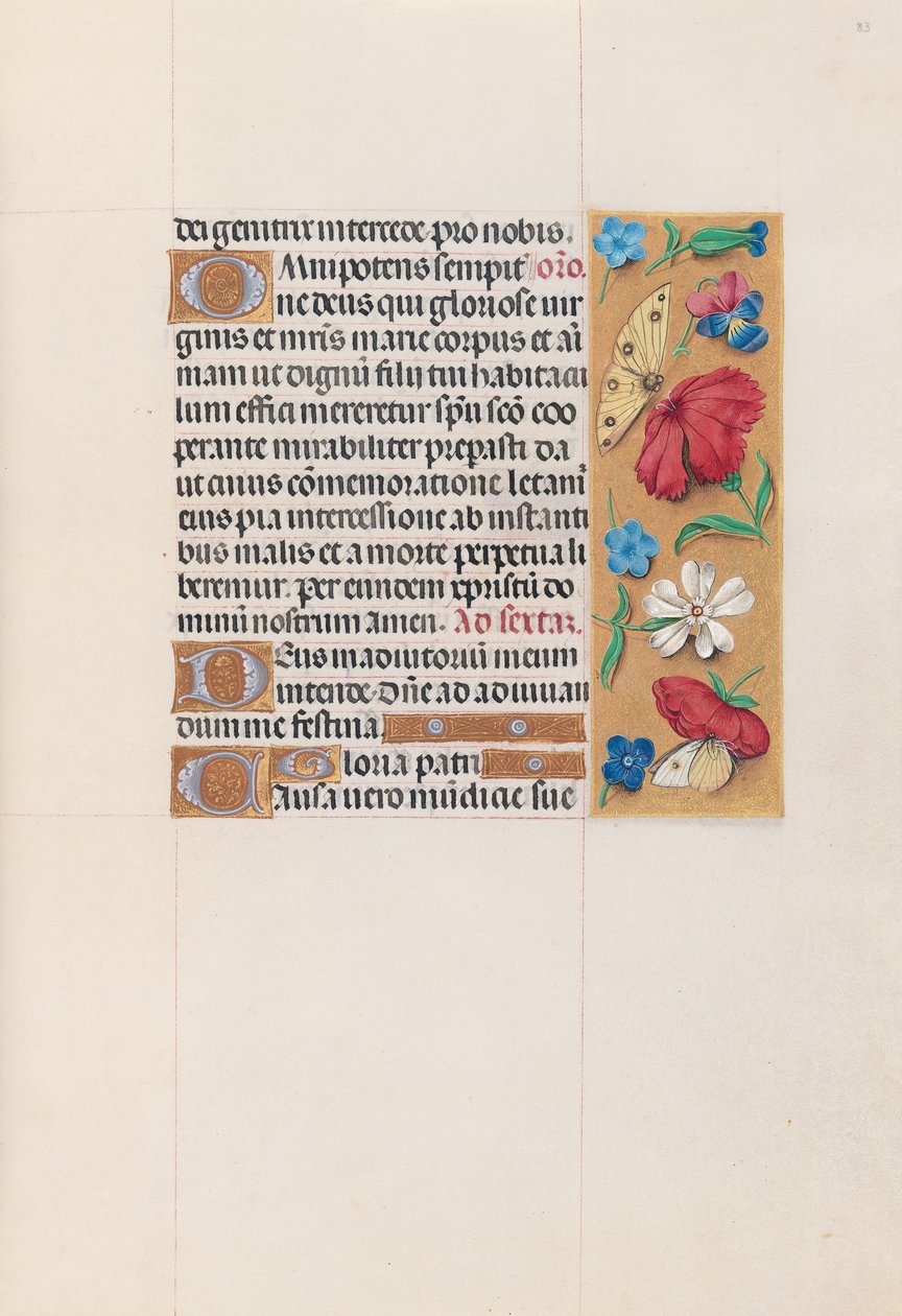 Izabella katolikus királyné, spanyol királynő órái: Fol. 83r, c. 1500. alkotó: Master of the First Prayerbook of Maximillian
