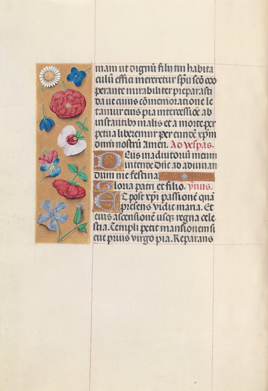 Izabella katolikus királyné, spanyol királynő órái: Fol. 84v, c. 1500. alkotó: Master of the First Prayerbook of Maximillian