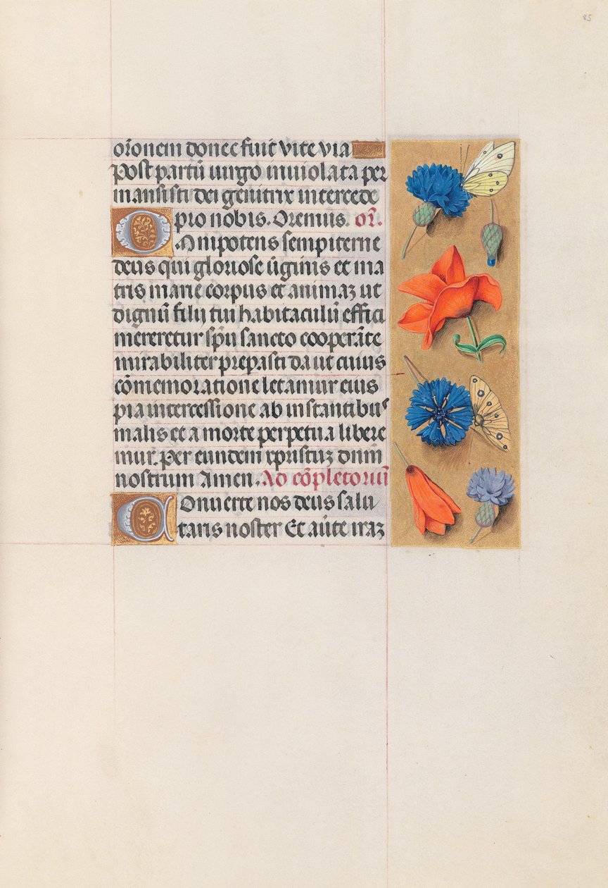 Izabella katolikus királyné, spanyol királynő órái: Fol. 85r, c. 1500. alkotó: Master of the First Prayerbook of Maximillian
