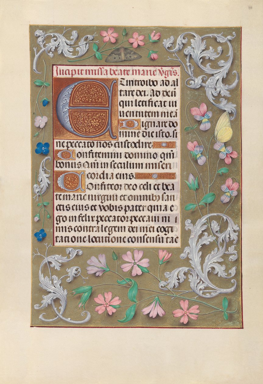 Izabella katolikus királyné, spanyol királynő órái: Fol. 88r, c. 1500. alkotó: Master of the First Prayerbook of Maximillian