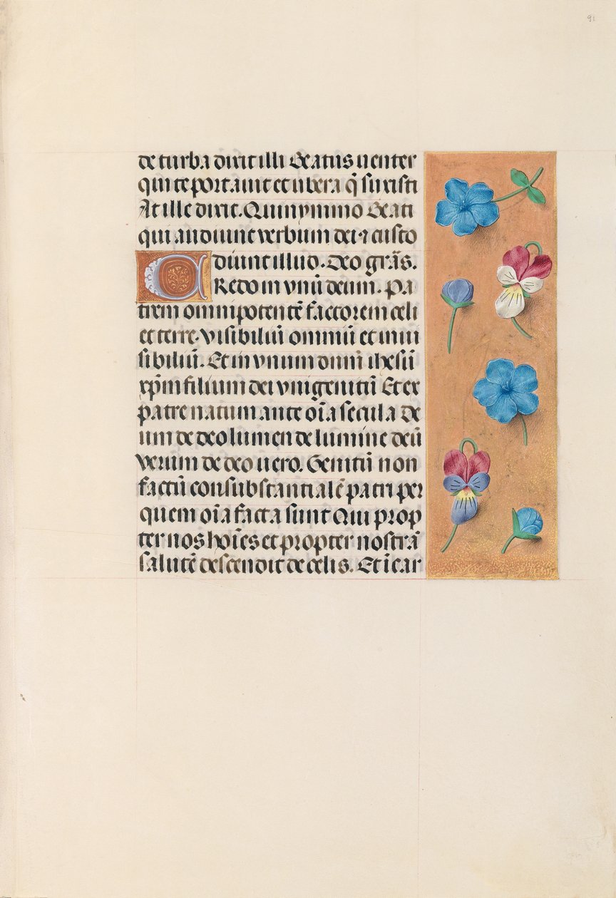 Izabella katolikus királyné, spanyol királynő órái: Fol. 91r, c. 1500. alkotó: Master of the First Prayerbook of Maximillian