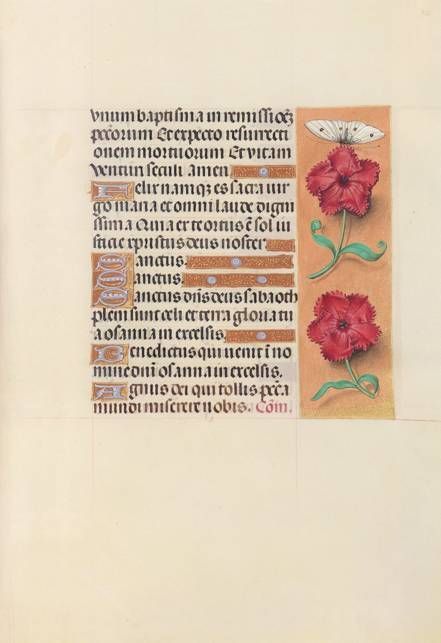 Izabella katolikus királyné, spanyol királynő órái: Fol. 92r, c. 1500. alkotó: Master of the First Prayerbook of Maximillian