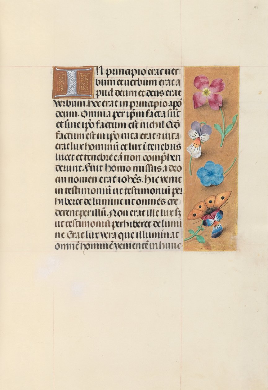 Izabella katolikus királyné, spanyol királynő órái: Fol. 93r, c. 1500. alkotó: Master of the First Prayerbook of Maximillian