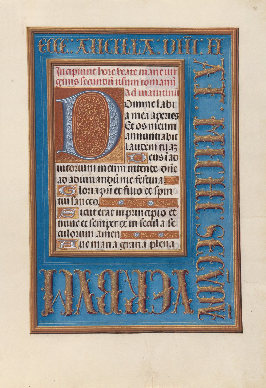 Izabella katolikus királyné, spanyol királynő órái: Fol, 98r, c. 1500. alkotó: Master of the First Prayerbook of Maximillian