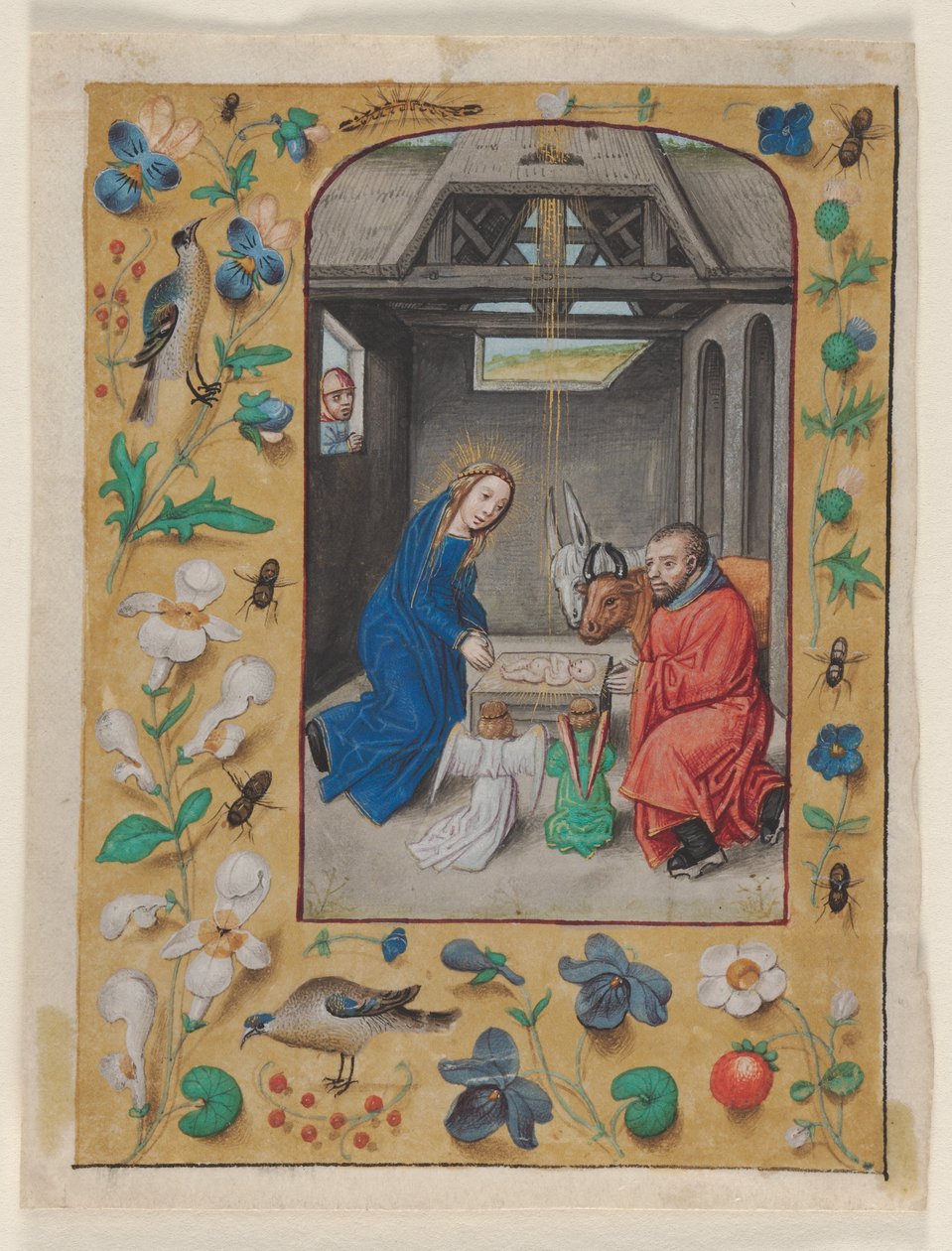 Egy órakönyvből kivágott levél: 1480 körül (tinta, tempera és folyékony arany pergamenre). alkotó: Master of the First Prayerbook of Maximillian