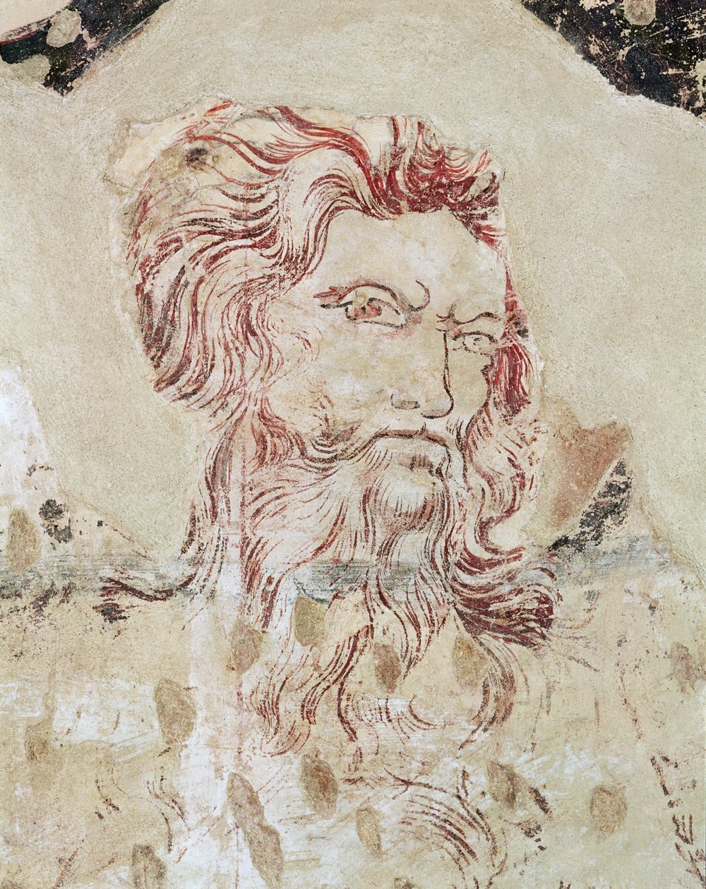 Részlet Szent Onufrioszról és életének jelenetéről (színezett falfestmény rajz és festmény) alkotó: Master of the Fogg Pieta