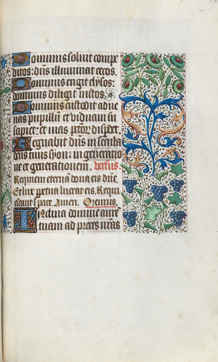 Órakönyv Rouen használata: fol. 109r, c. 1470. alkotó: Master of the Geneva Latini