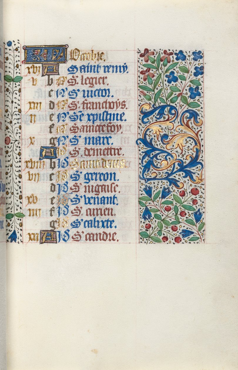 Órakönyv Rouen használata: fol. 10r, c. 1470. alkotó: Master of the Geneva Latini