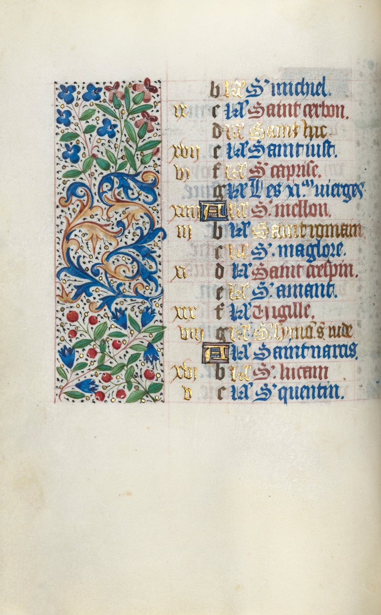 Órakönyv Rouen használata: fol. 10V, c. 1470. alkotó: Master of the Geneva Latini