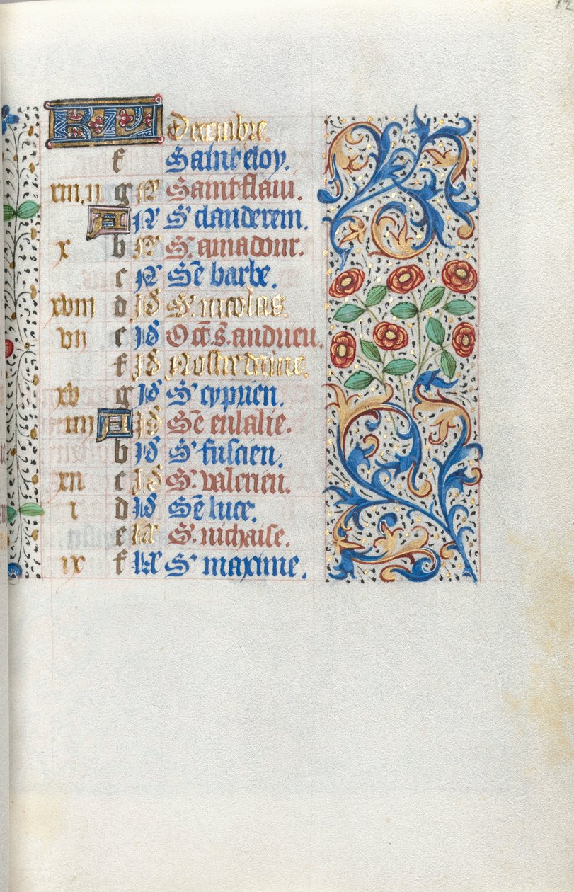 Órakönyv Rouen használata: fol. 12r, c. 1470. alkotó: Master of the Geneva Latini