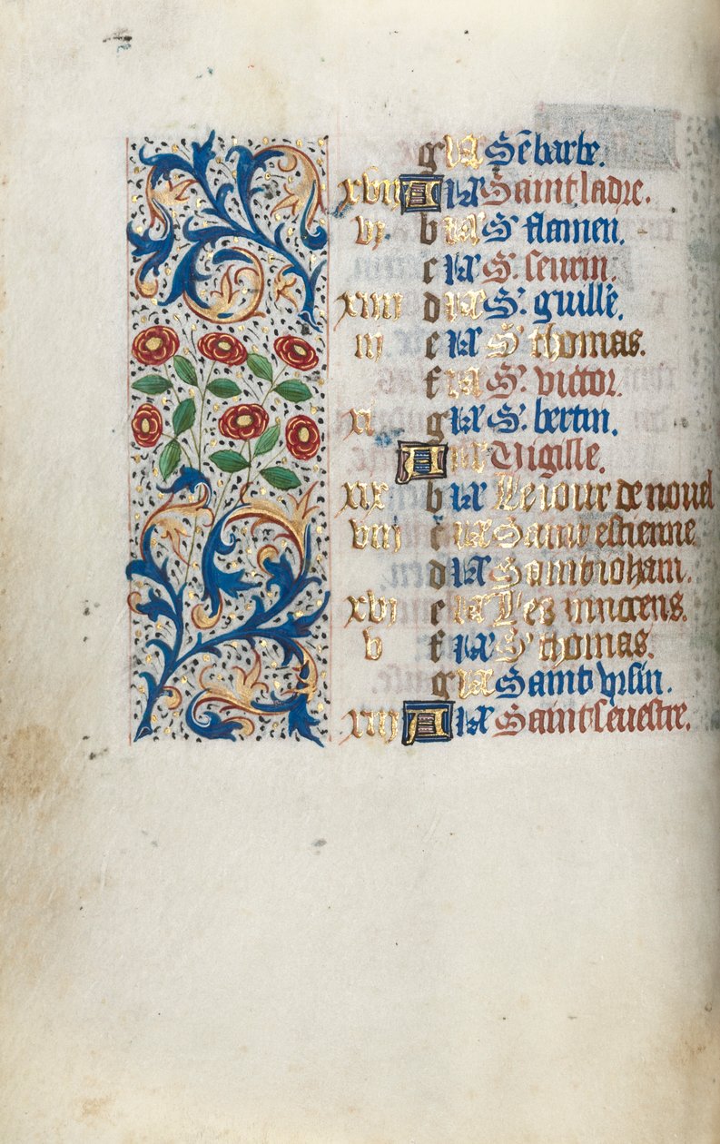 Órakönyv Rouen használata: fol. 12V, c. 1470. alkotó: Master of the Geneva Latini