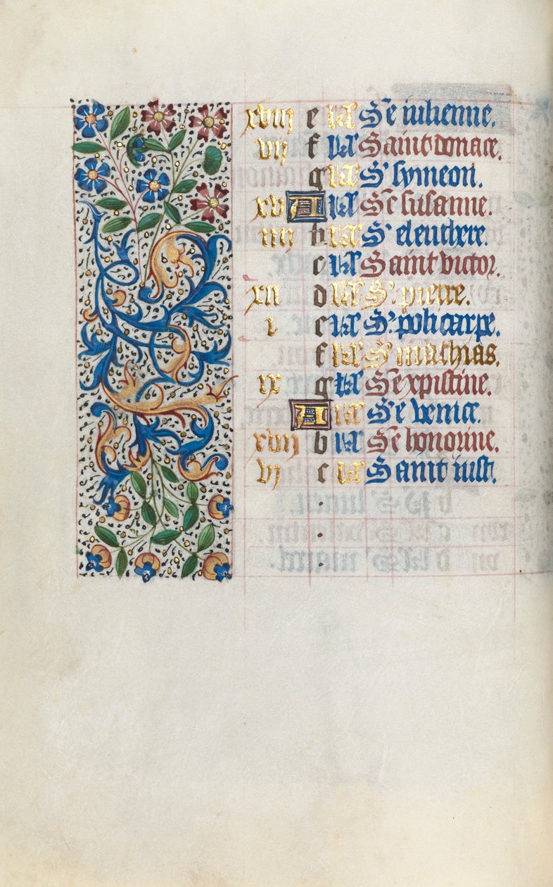 Órakönyv Rouen használata: fol. 2v, c. 1470. alkotó: Master of the Geneva Latini