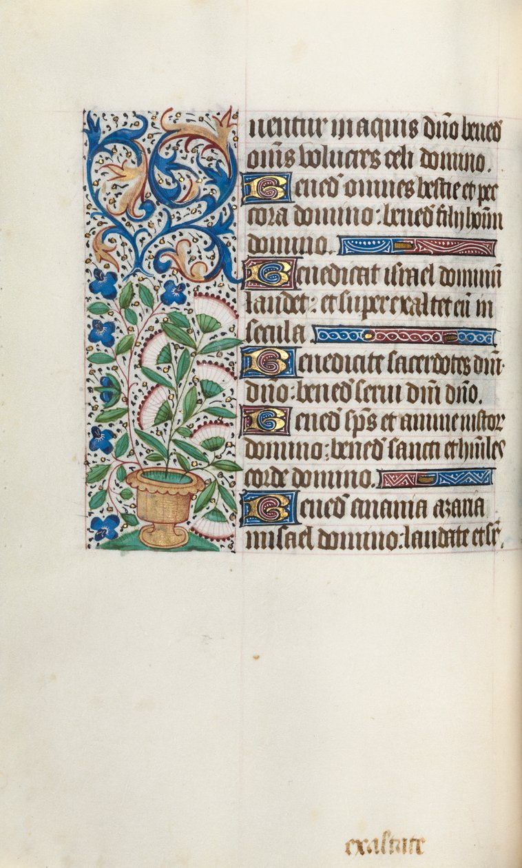 Órakönyv Rouen használata: fol. 43v, c. 1470. alkotó: Master of the Geneva Latini