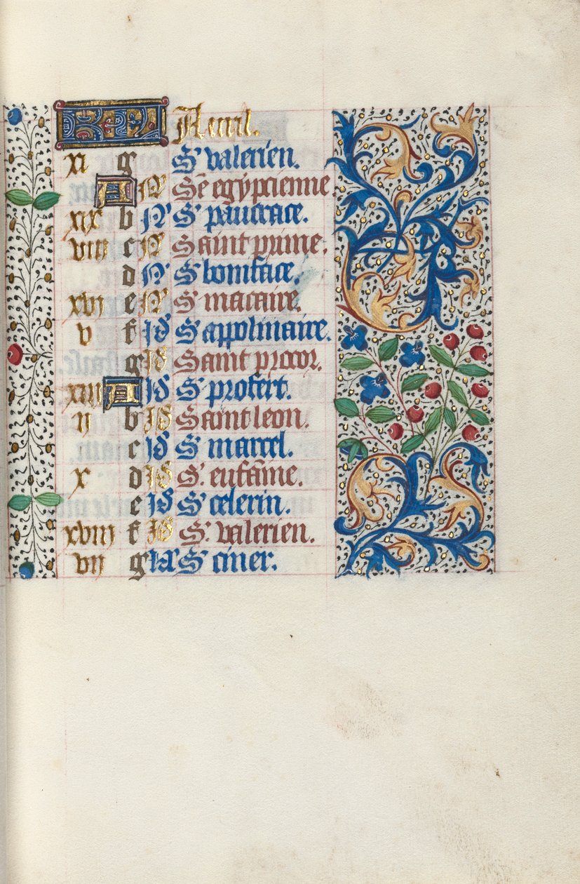 Órakönyv Rouen használata: fol. 4r, c. 1470. alkotó: Master of the Geneva Latini