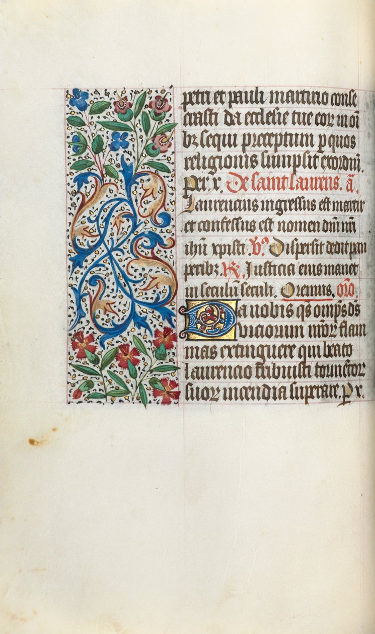 Órakönyv Rouen használata: fol. 51v, c. 1470. alkotó: Master of the Geneva Latini