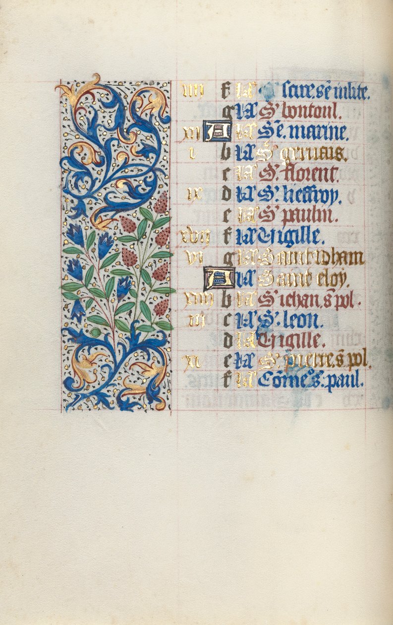 Órakönyv Rouen használata: fol. 6v, c. 1470. alkotó: Master of the Geneva Latini