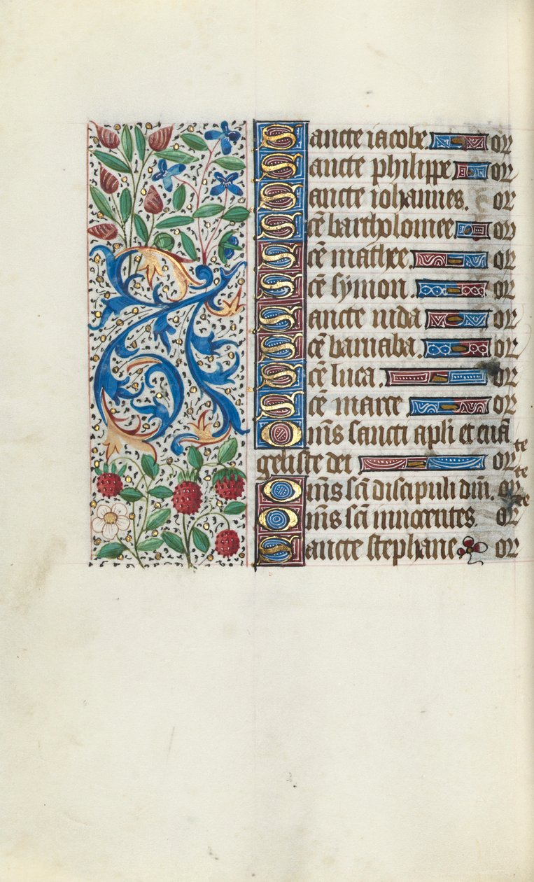 Órakönyv Rouen használata: fol. 93v, c. 1470. alkotó: Master of the Geneva Latini