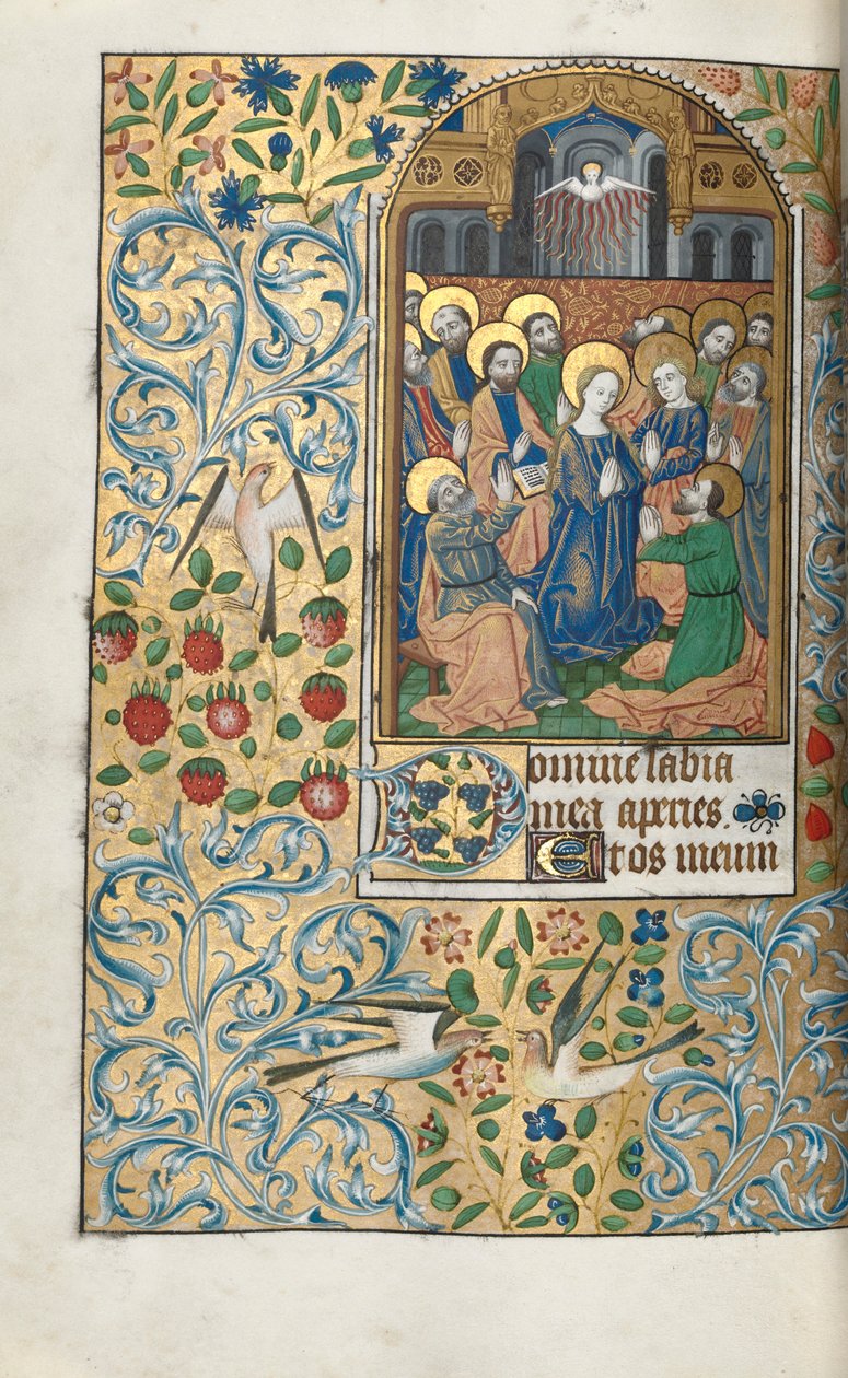 Órakönyv Rouen használata: fol. 99v, Pünkösd, c. 1470. alkotó: Master of the Geneva Latini