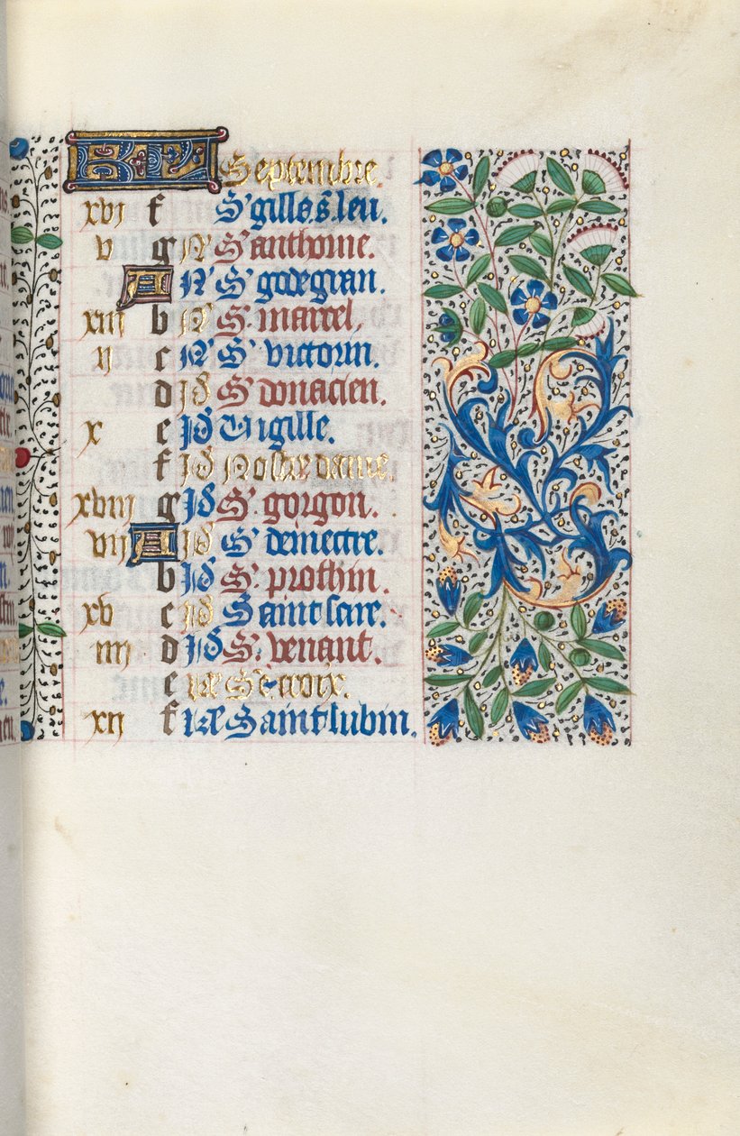 Órakönyv Rouen használata: fol. 9r, c. 1470. alkotó: Master of the Geneva Latini