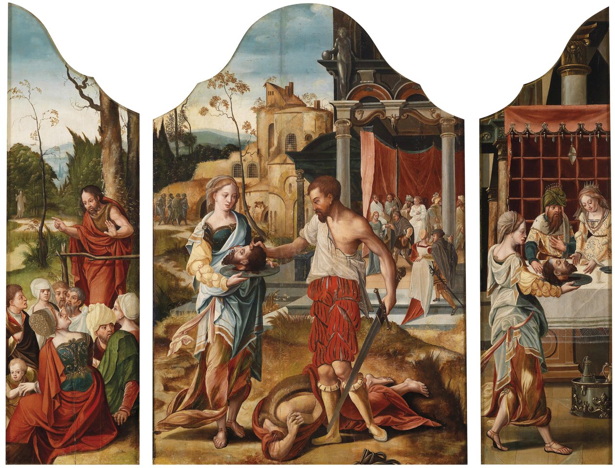 Triptichon Keresztelő Szent János életének jeleneteivel, 1530 körül alkotó: Master of the Gent Adultress