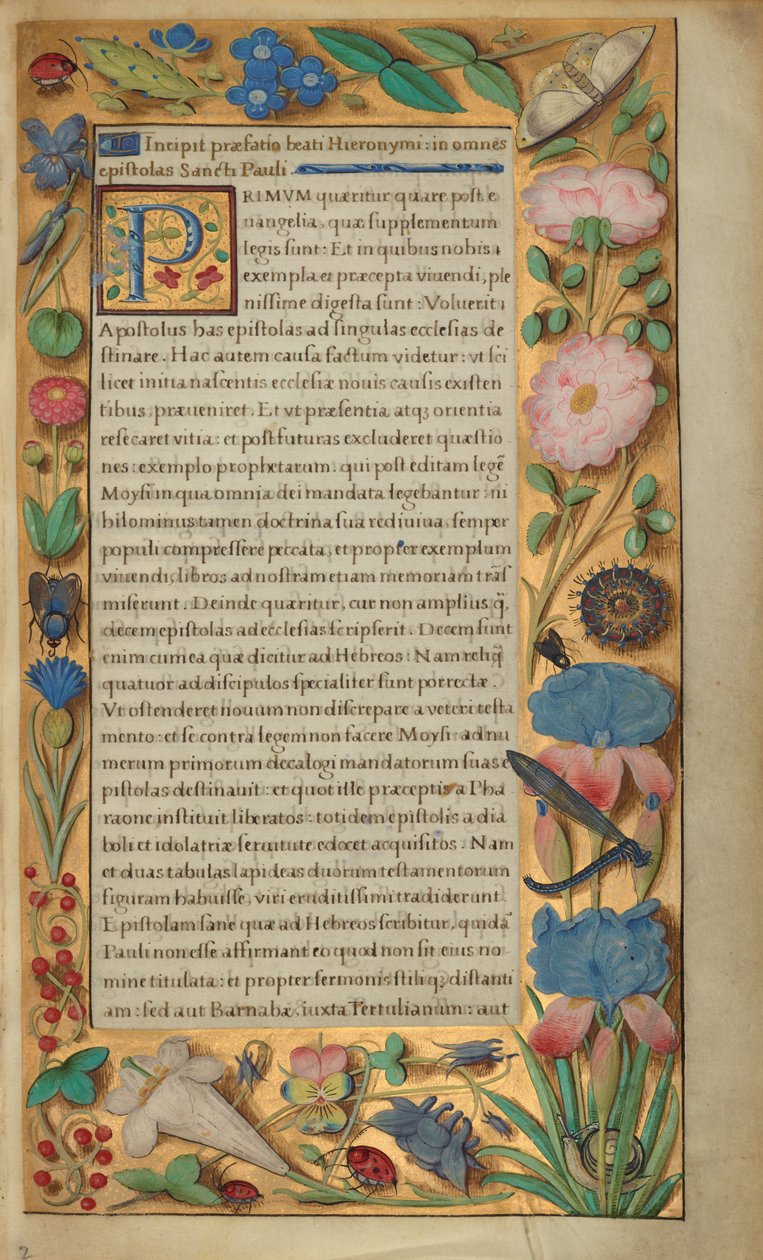 Díszített szöveges oldal alkotó: Master of the Getty Epistles