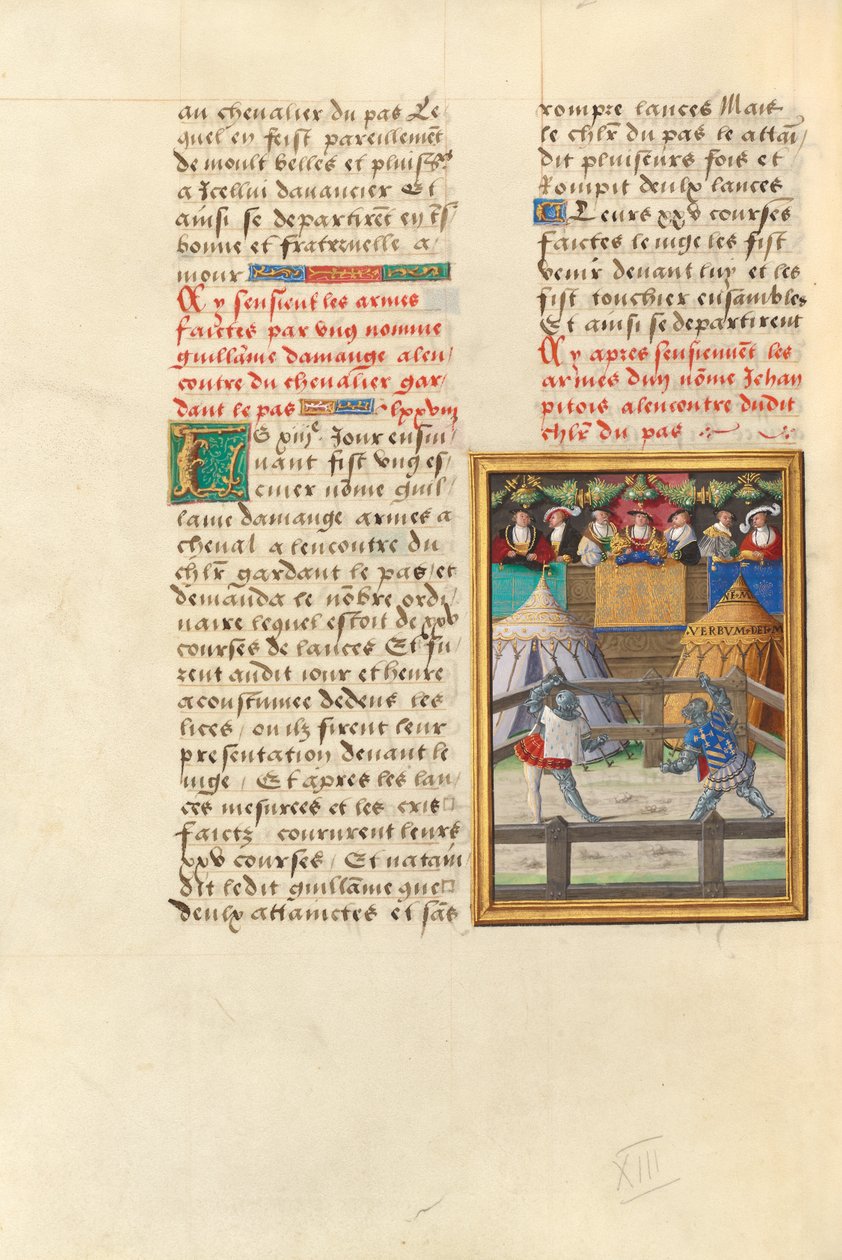 Jacques de Lalaing harca Jean Pitois úrral a Könnyek Kútjának fegyverletételénél alkotó: Master of the Getty Lalaing