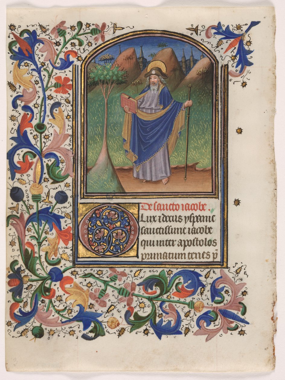 Levél az órák könyvéből: Nagy Szent Jakab, c. 1440-1450. alkotó: Master of the Gold Scrolls