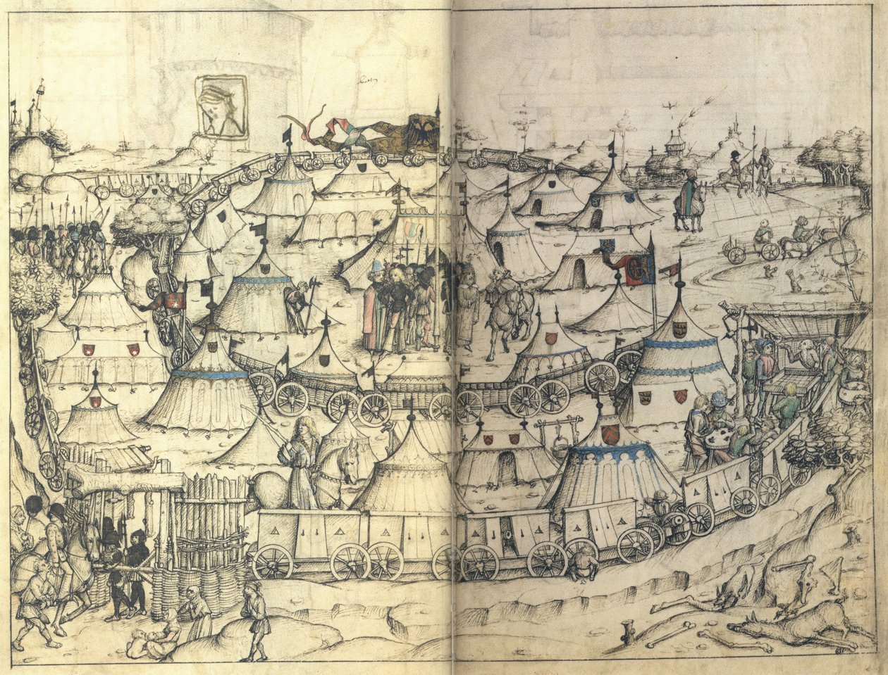 A kocsierőd a Wolfegg-kastély középkori házkönyvéből, 1485 körül alkotó: Master of the Housebook of Wolfegg