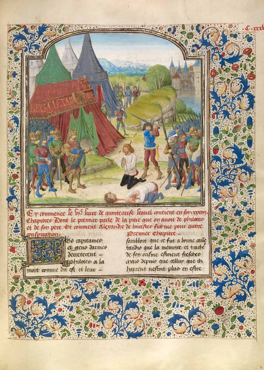 Philotasz kivégzése alkotó: Master of the Jardin de vertueuse consolation