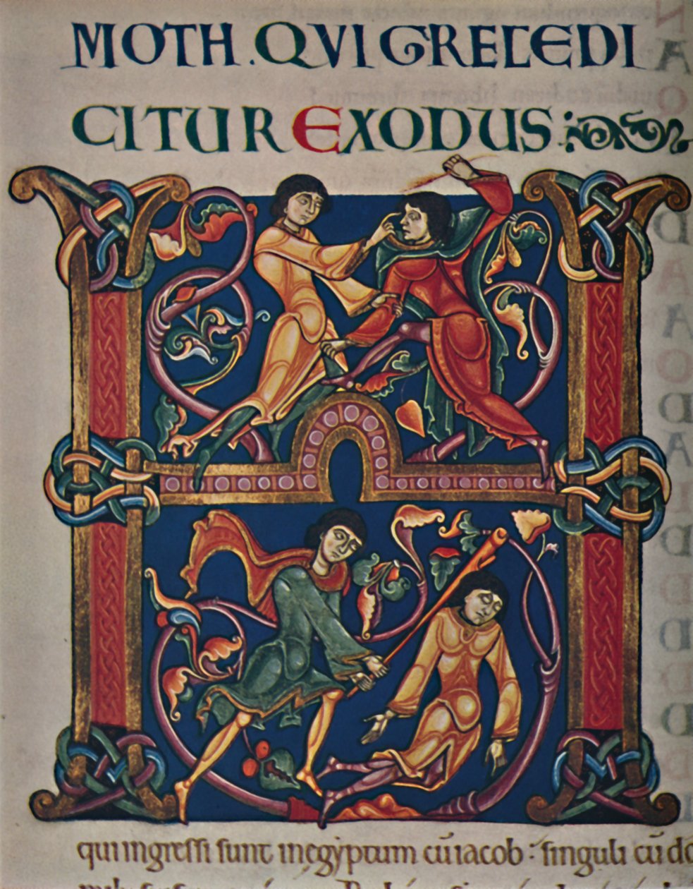 Kezdeményezés a Winchester Bibliából, i.sz. 1150 körül, 1950 körül. alkotó: Master of the Leaping Figures