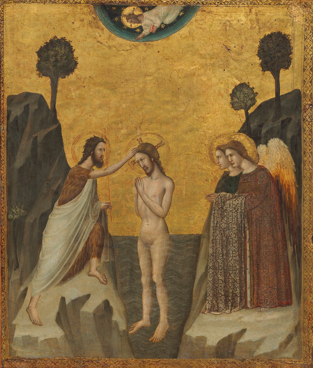 Krisztus keresztsége, 1330/1340 körül (tempera a panelen) alkotó: Master of the Life of Saint John the Baptist