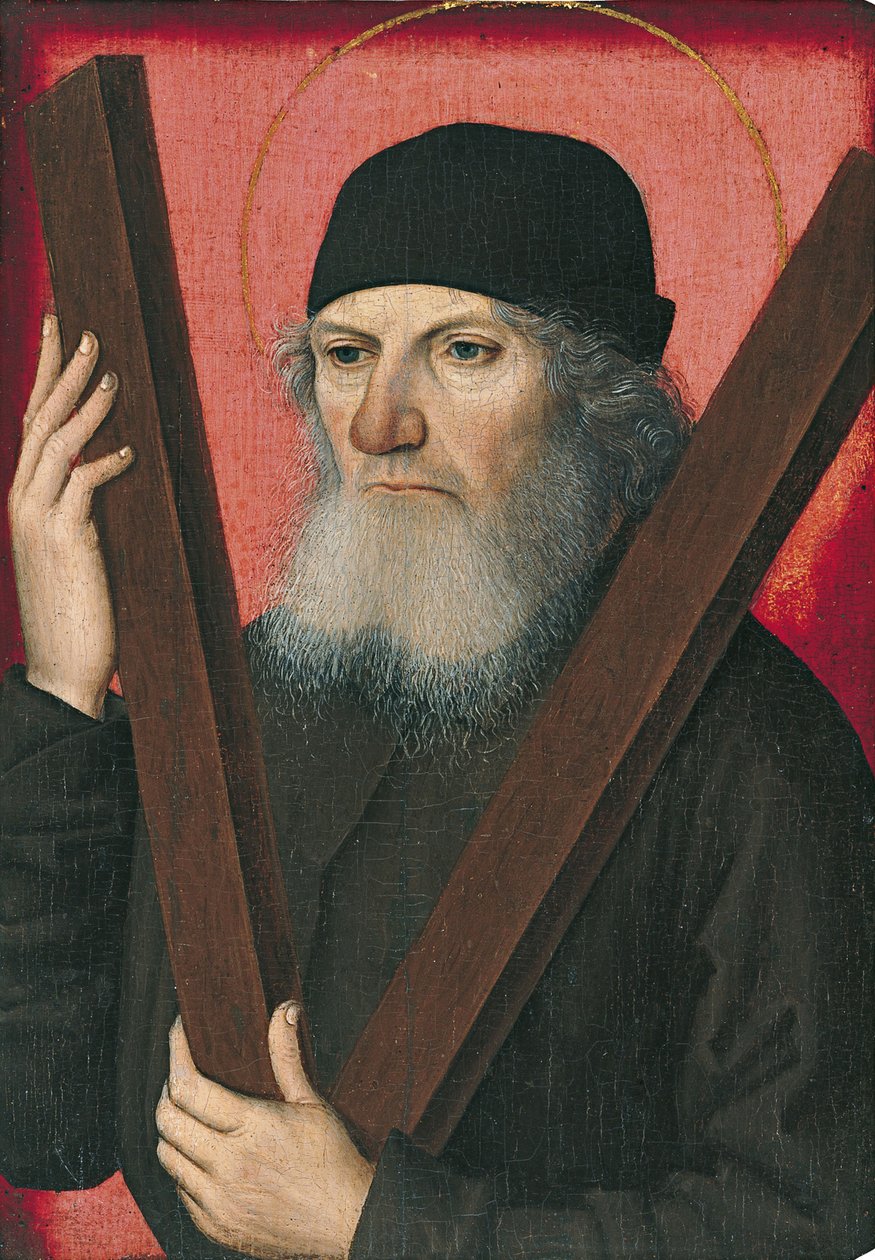 Egy férfi portréja Szent Andrásként alkotó: Master of the Magdalen Legend