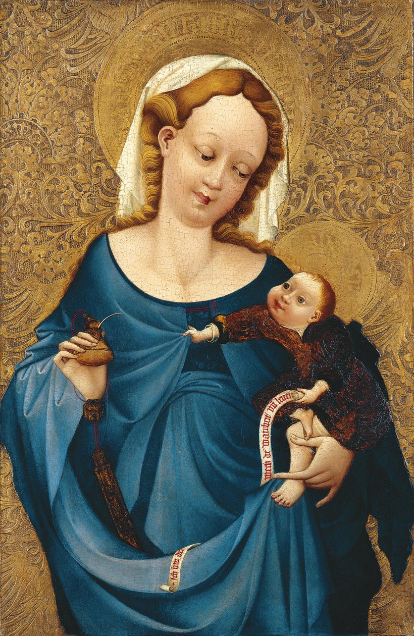 Madonna a tintatartóval, 1430 körül alkotó: Master of the Middle Rhine