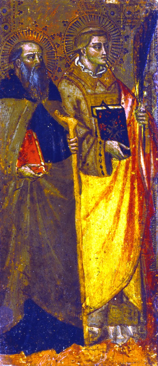 „Szent Antal apát és egy vértanú”, c1355-c1390 alkotó: Master of the Misericord