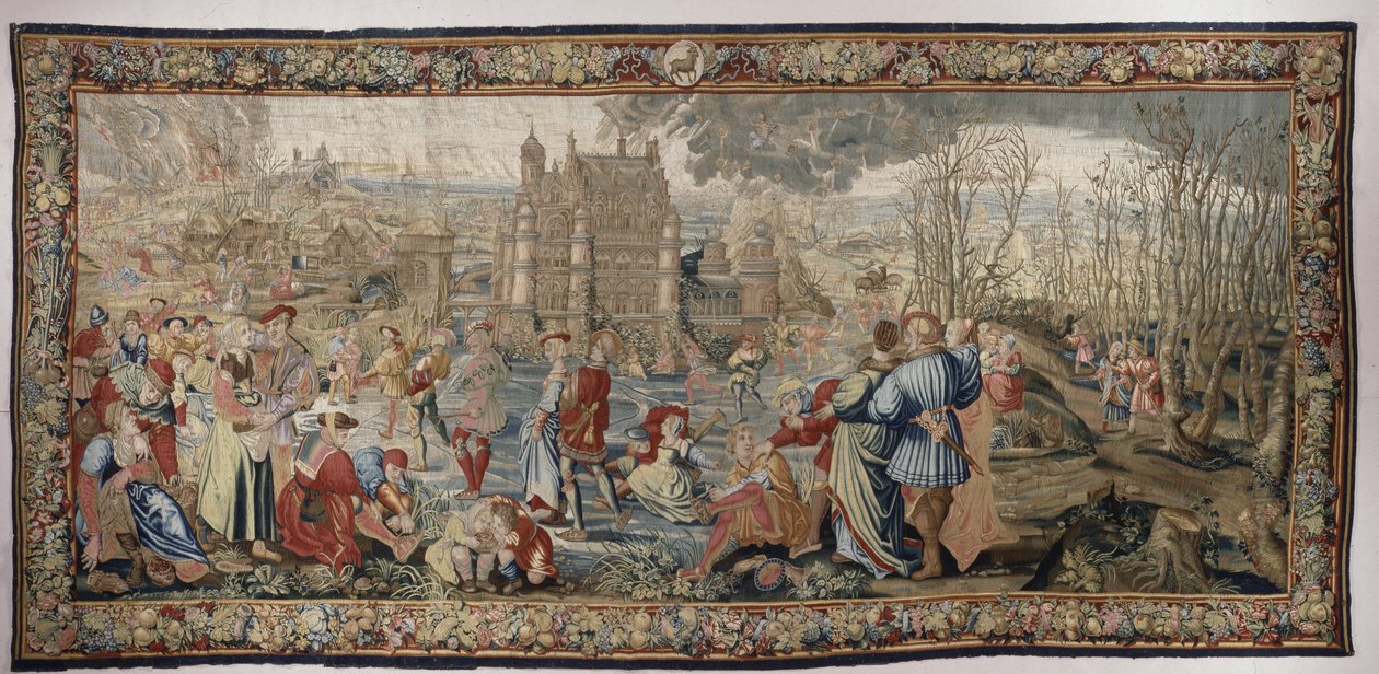 Tél, a Lucas évszakai sorozatból, 1535 körül (gyapjú és selyem) alkotó: Master of the Months of Lucas Master of the Months of Lucas