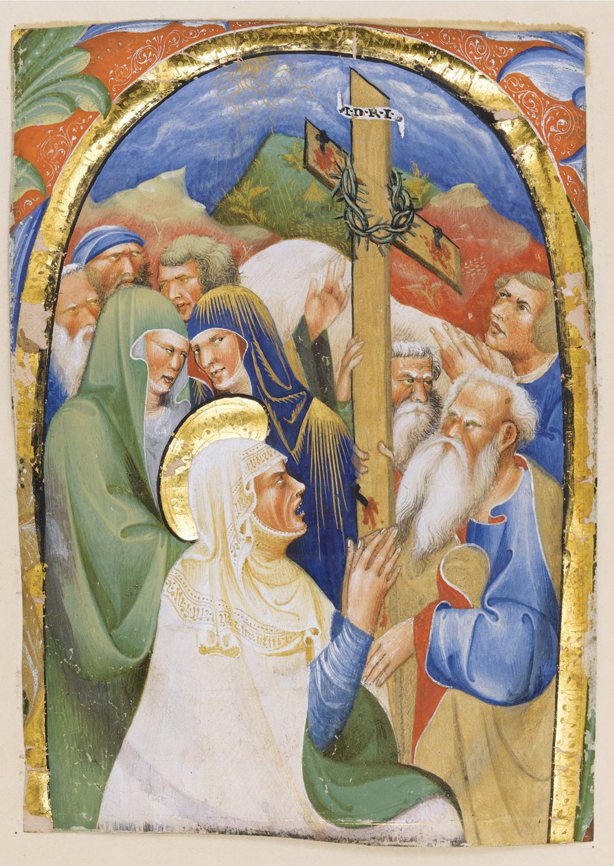 A Szent Kereszt megtalálása. Gradual kéziratból, 1420 körül alkotó: Master of the Murano Gradual