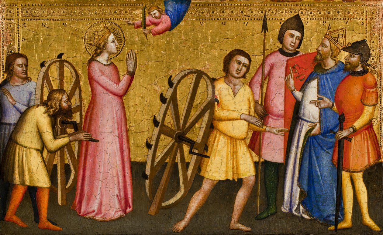 Alexandriai Szent Katalin megpróbáltatása, 1365-90 alkotó: Master of the Orcagnesque Misericordia
