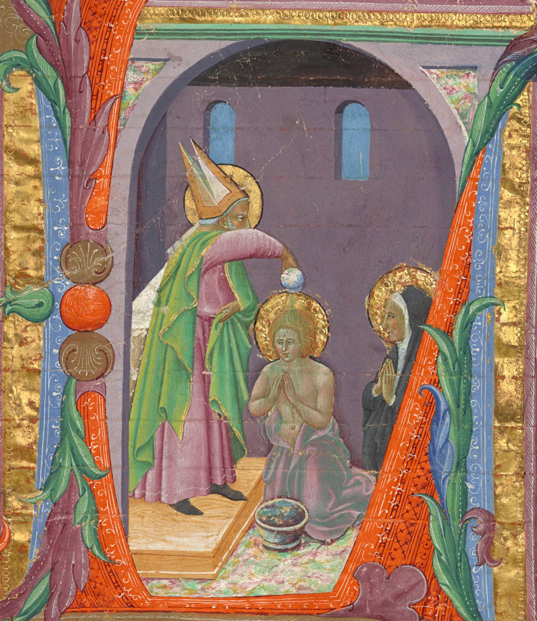 L kezdetű: Szent Ágoston megkeresztelése alkotó: Master of the Osservanza