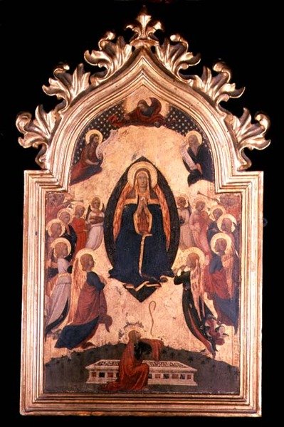 Madonna egy Mandorlában zenész angyalokkal alkotó: Master of the Osservanza