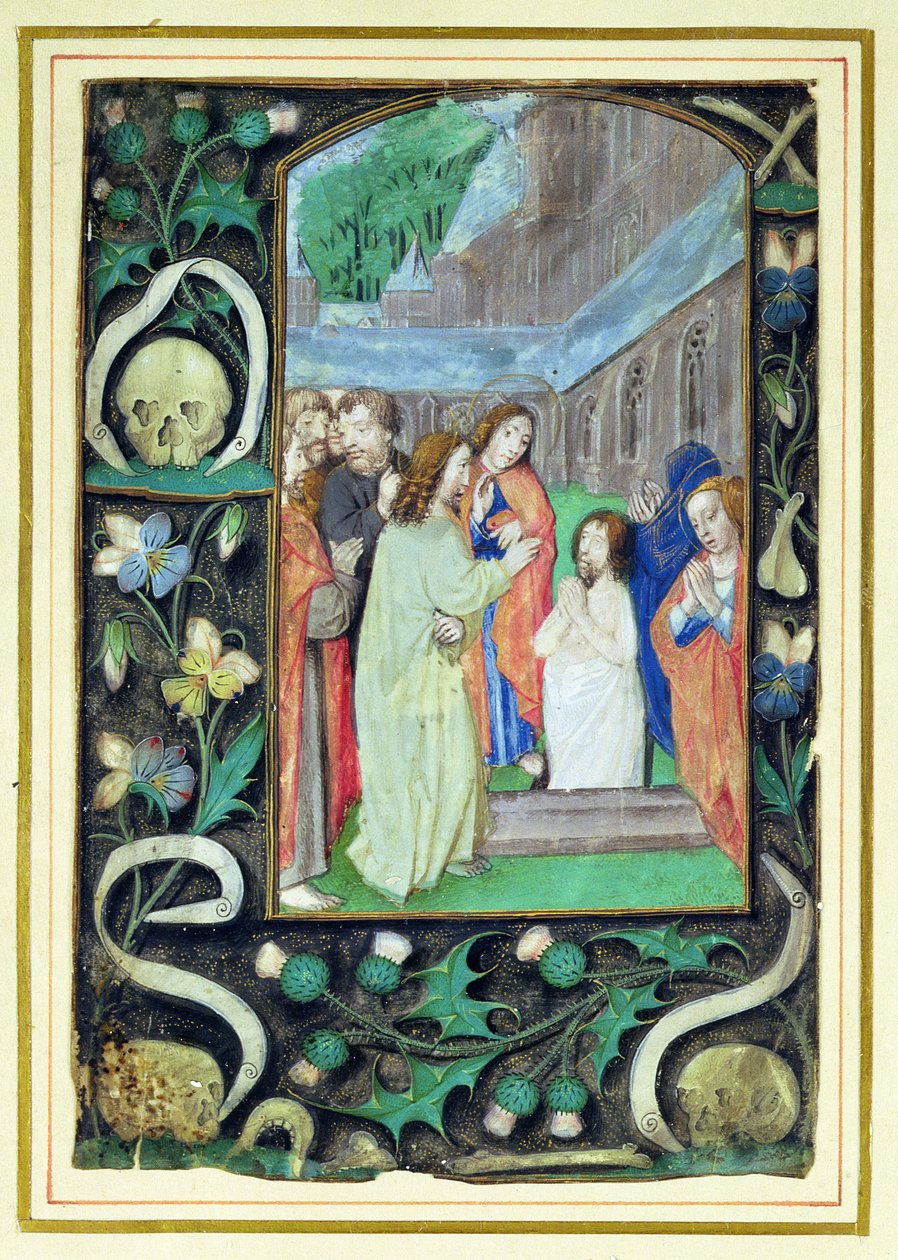 Lázár feltámasztása, az Órák könyvéből alkotó: Master of the Prayerbook
