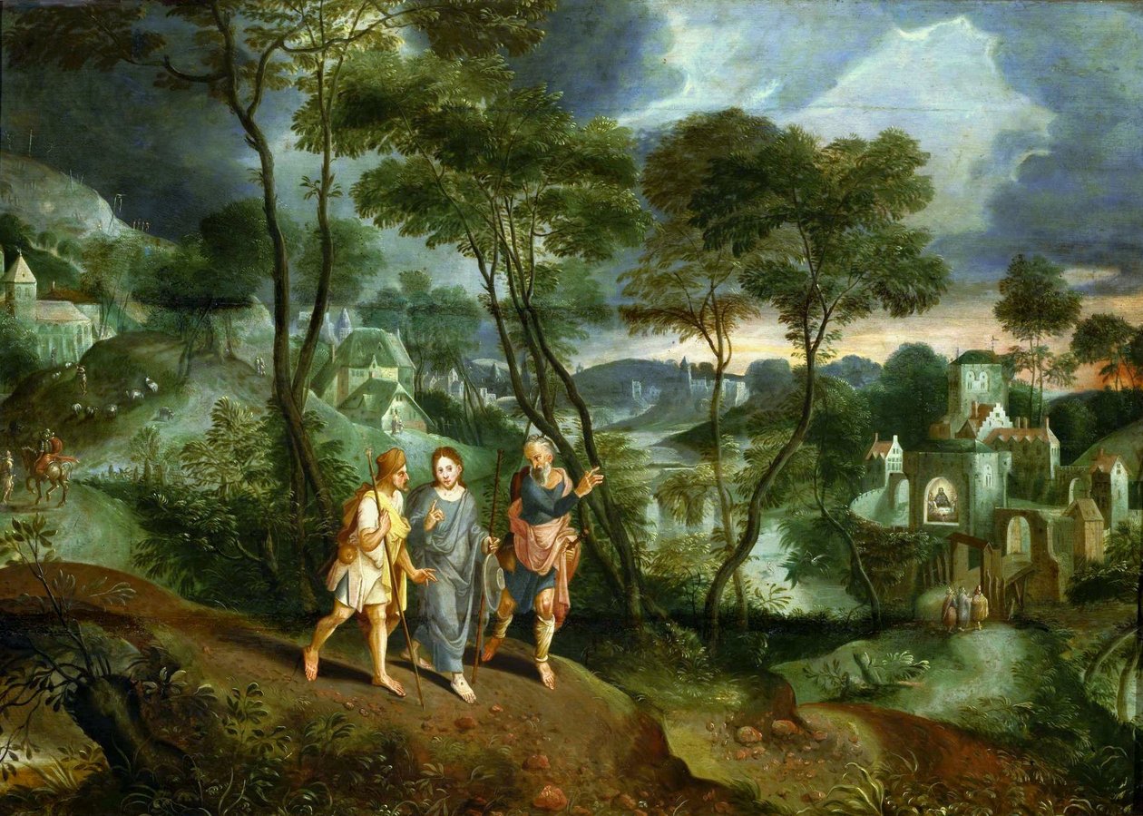 Krisztus a tanítványokkal az emmauszi úton alkotó: Master of the Prodigal Son