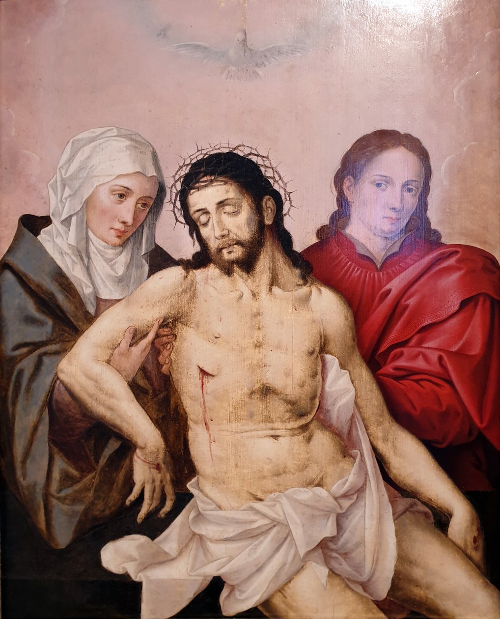 Jézus teste Mária és János kezében alkotó: Master of the Prodigal Son