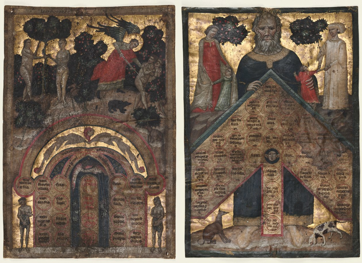 Levelek Johannes Andrea "Előadás a rokonság és rokonság fájáról: rokonsági táblázat és rokonsági táblázat" című kötetéből alkotó: Master of the Register of 1328