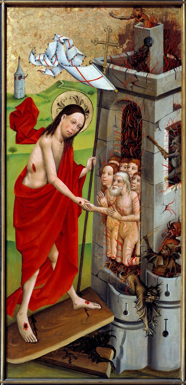 Krisztus bizonytalanul Festmény fára a Felső-Rajna mesterétől (15. század) 1460 Lyon, Musee des Beaux Arts alkotó: Master of the Rhine