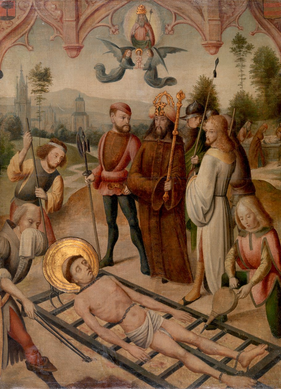 Szent Lőrinc mártíromsága alkotó: Master of the Saint Ursula Legend